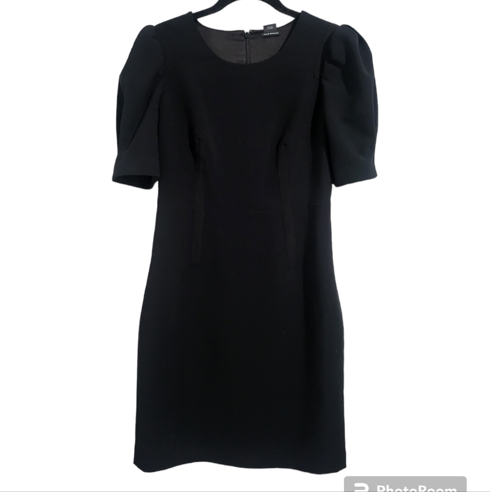 Club Monaco Puff Sleeve Sheath Dress Black size 2